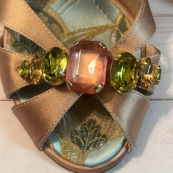 Giusepee Zanotti Vicini Pink Satin Jewel Sandals Heels Size 38 / 8 Women - Picture 12 of 12